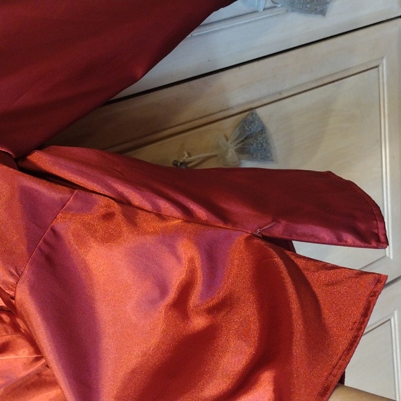 ❤️Vintage AGB Crimson Red Satin Stretchy Top - Picture 4 of 9